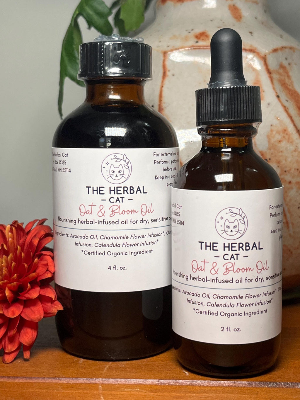 Dry Sensitive Skin Oil | Calendula Chamomile Oatstraw Infused Body Oil | Soothing Face & Irritated Skin Care | Vegan