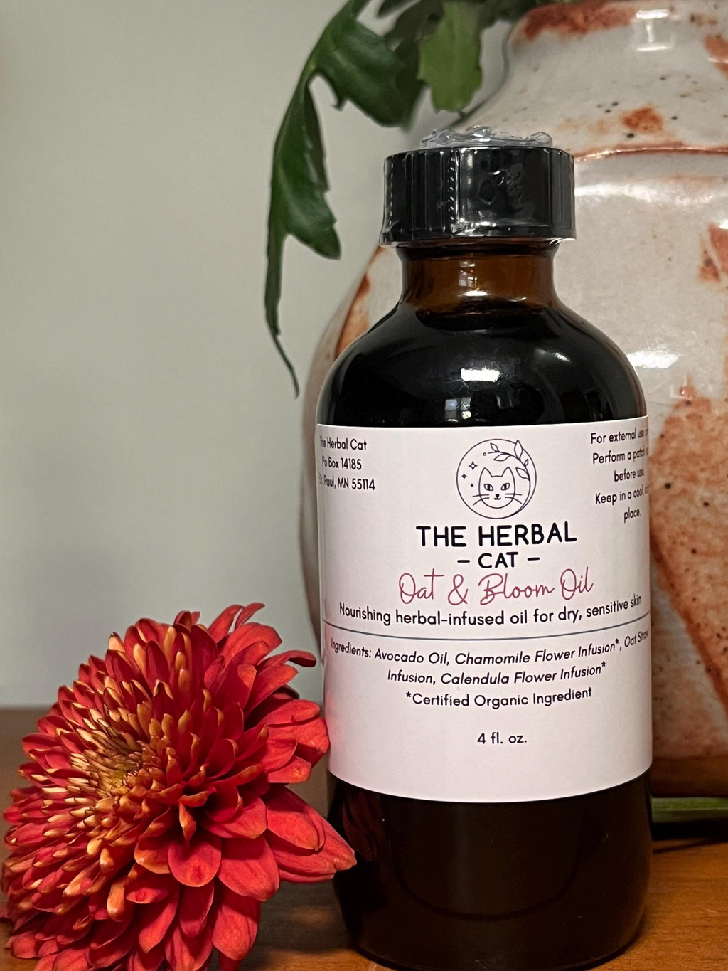 Dry Sensitive Skin Oil | Calendula Chamomile Oatstraw Infused Body Oil | Soothing Face & Irritated Skin Care | Vegan